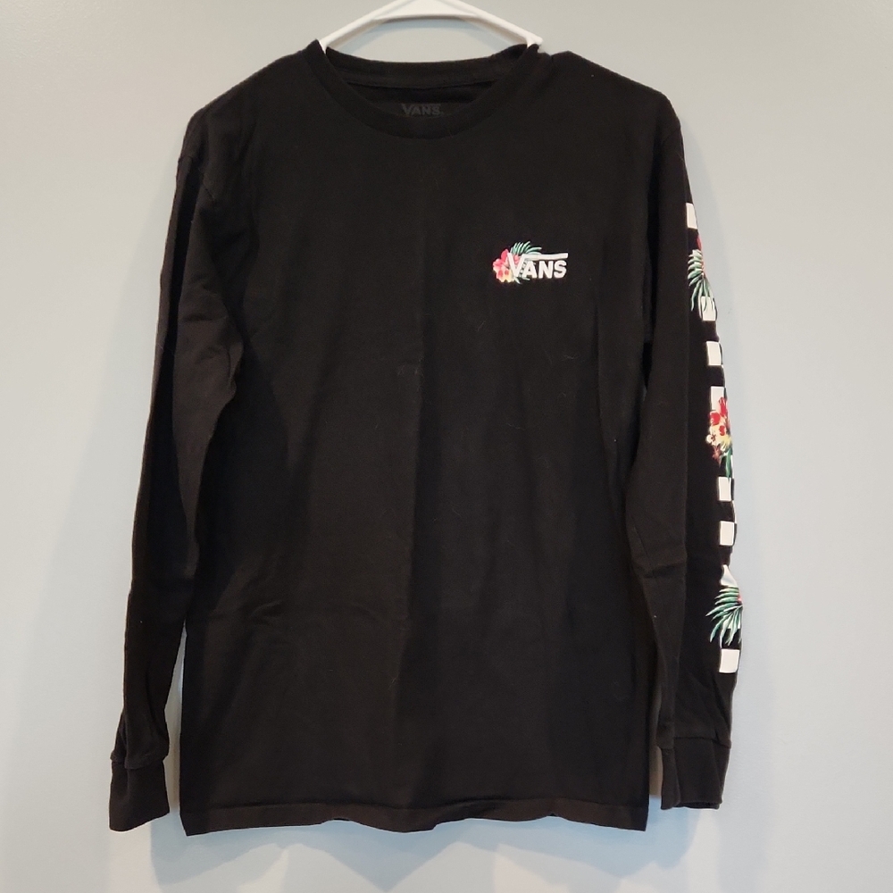 Vans Black Long Sleeve Shirt Tropical Flower Design Men S
